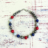 Freedom Pearls- The Free-Coral, White Onyx & Lapis Clasp Bracelet