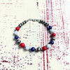 Freedom Pearls- The Free-Coral, White Onyx & Lapis Clasp Bracelet