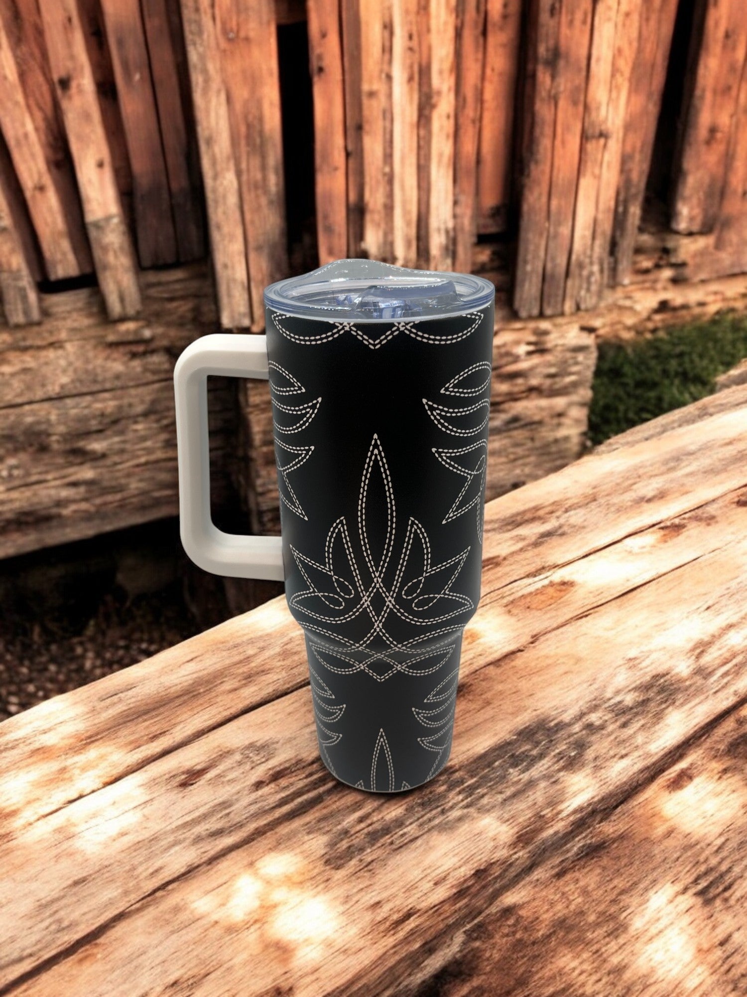 Black Boot Stitch Tumbler