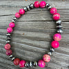 Pink Sea Sediment 6 1/4" Stretch Bracelet