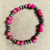 Pink Sea Sediment 6 1/4" Stretch Bracelet