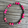 Pink Sea Sediment 6 1/4" Stretch Bracelet
