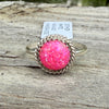 Navajo Handmade Hot Pink Fire Opal Ring - Esther White