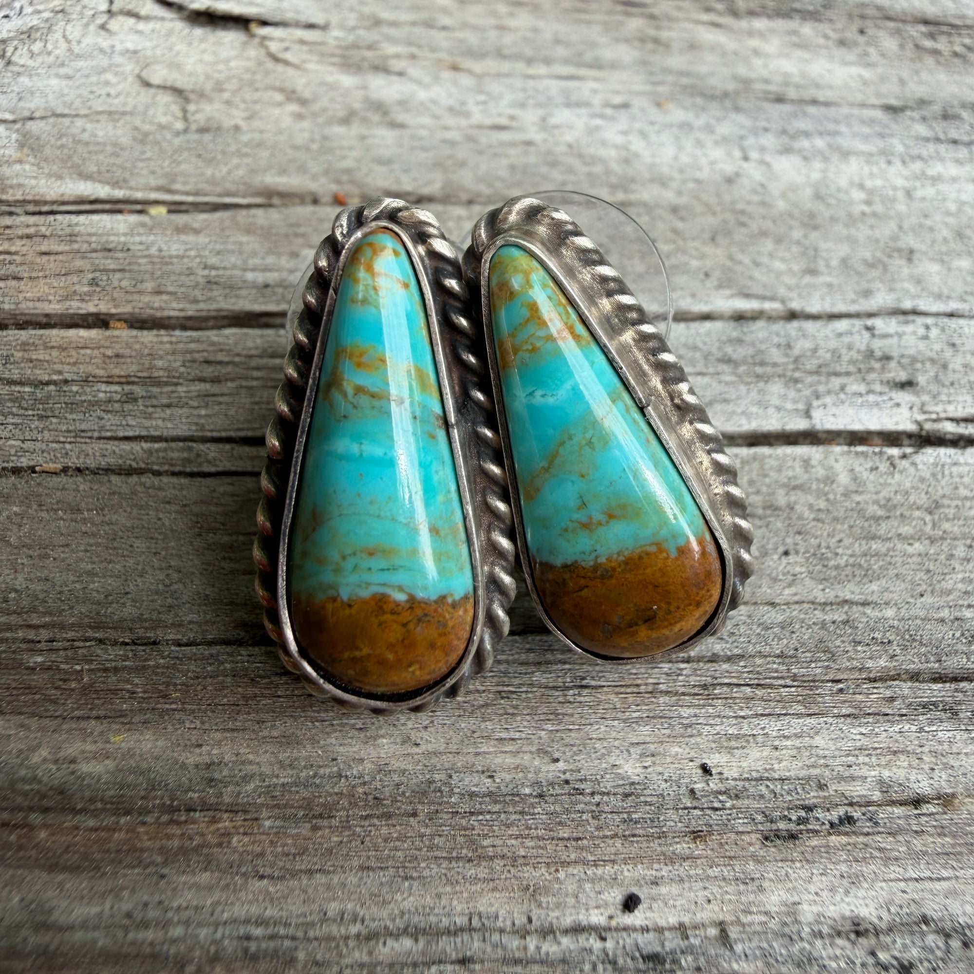 Kingman Turquoise Stud Earrings by E. Louise Kee