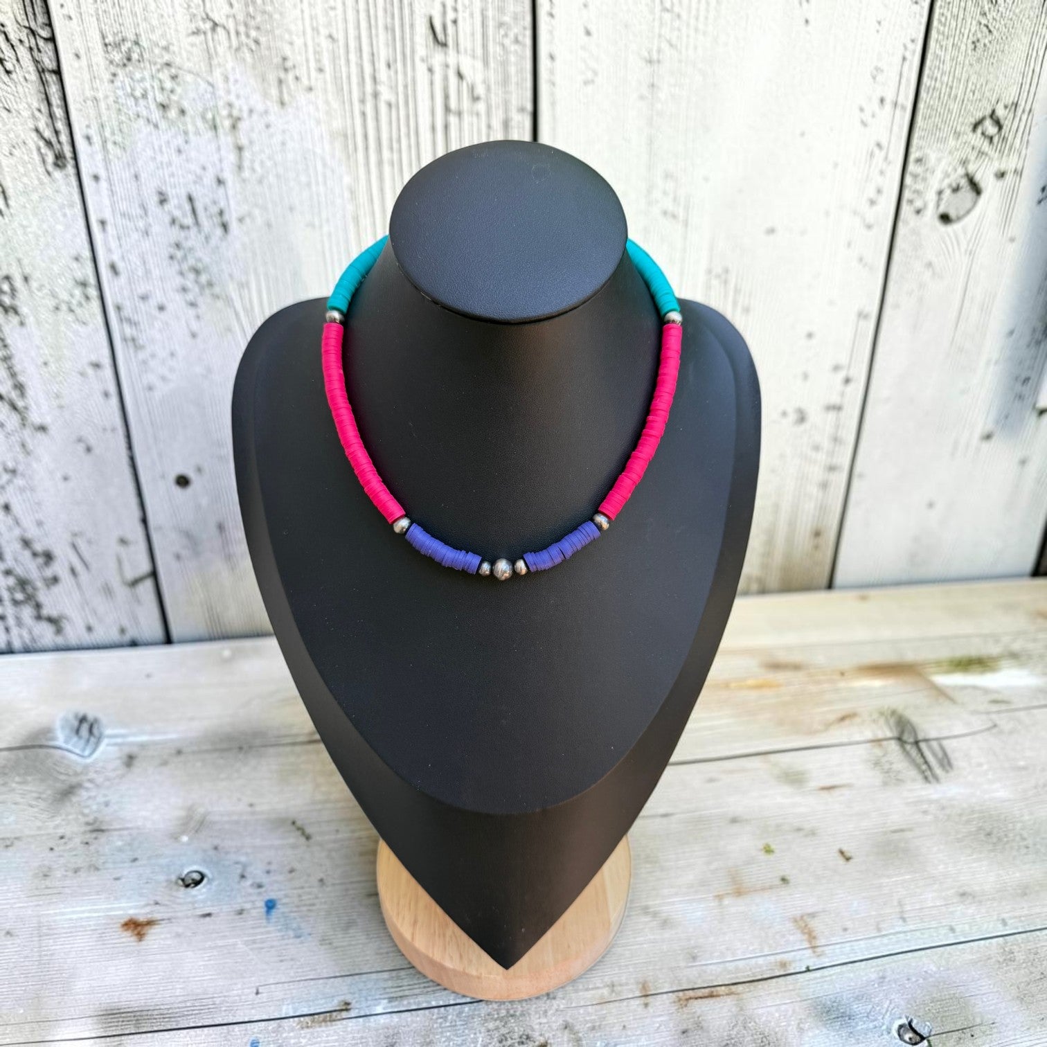 14" Neon Choker w/ 5-7mm Sterling Pearls