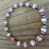 Pink Conch 6mm & 4mm Pearls 6.5" Stretch