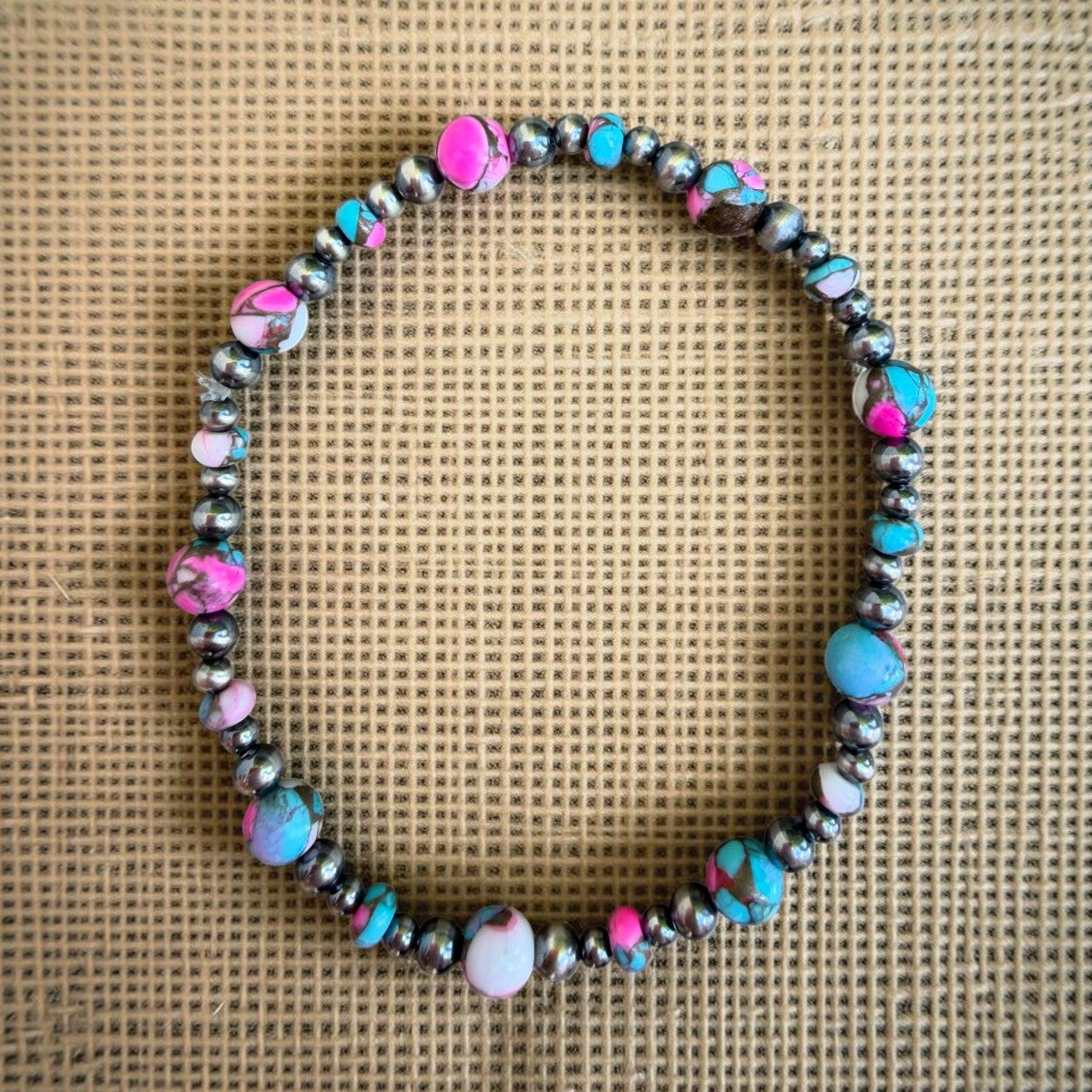 Cotton Candy 4-6mm & 3-4mm Sterling Pearls 6.75"