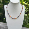 18" Onyx & Orange Spiny Desert Pearl Necklace