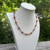 18" Onyx & Orange Spiny Desert Pearl Necklace