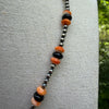 18" Onyx & Orange Spiny Desert Pearl Necklace