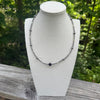 Sterling Desert Pearl & Onyx Necklace-18"