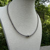 3/5/8mm 16" Sterling Desert Pearl Station Necklace