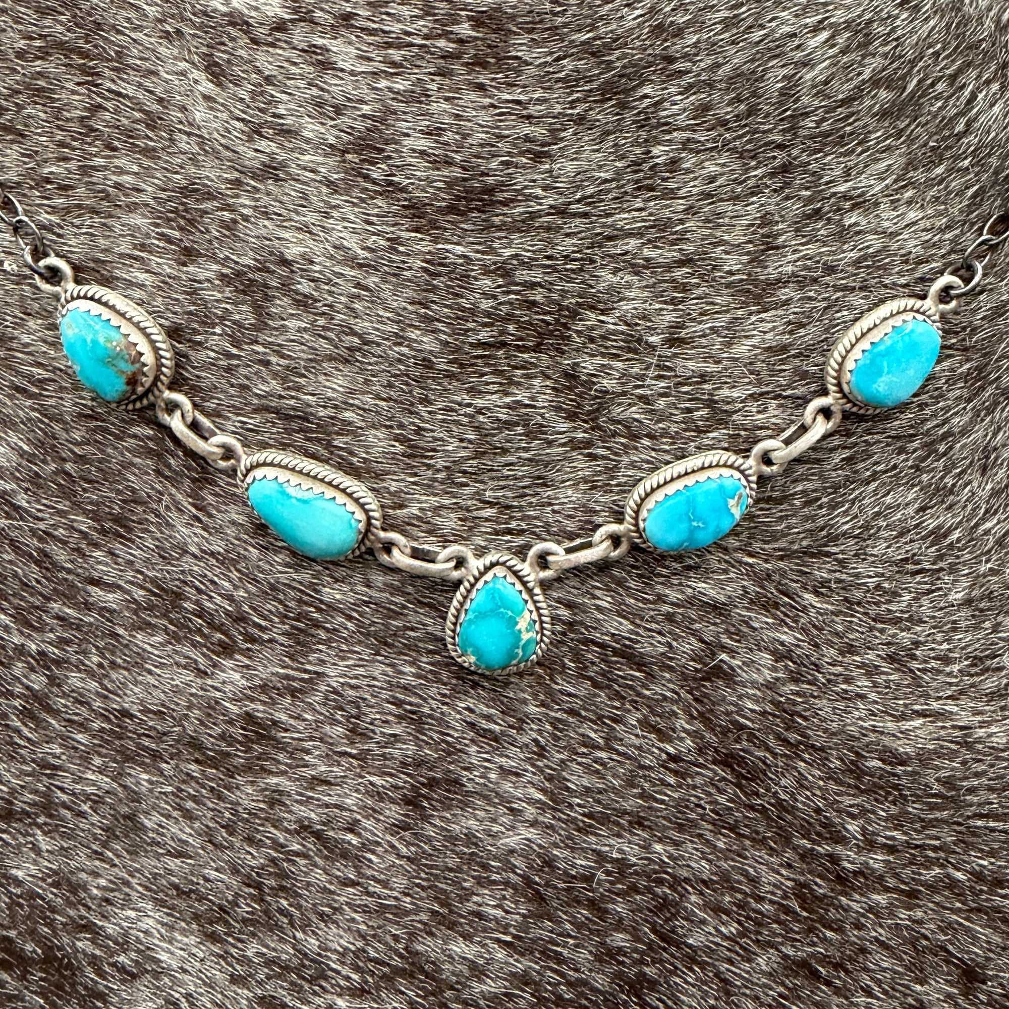 Whitewater Turquoise & Sterling Drop Necklace