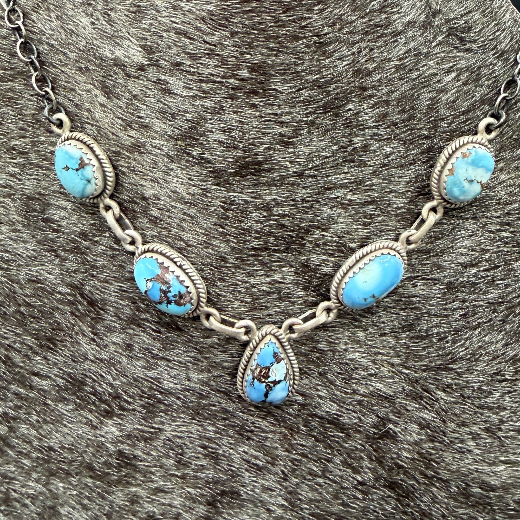 Golden Hills & Sterling Drop Necklace