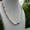 AAA Grade Pink Conch & Sterling Desert Pearls Necklace- 18"