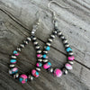 Cotton Candy Dangle Earrings 4-6mm 2"