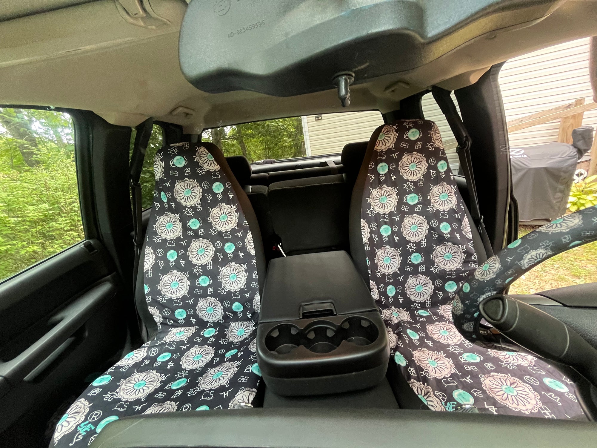 Conchos And Turquoise Seat Covers
