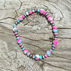 Cotton Candy 4mm Sterling pearl Stretch Bracelet 5.5
