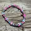 Cotton Candy 4mm Sterling pearl Stretch Bracelet 5.5