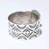 Hand-Stamped Sterling Silver Lapis Ring - Arnold Goodluck (Navajo)- 7.5