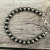 7mm Round Sterling Desert Pearl Clasp Bracelet