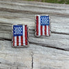 BEADED AMERICAN FLAG EARRINGS by HARRY LOWE JR – NAVAJO