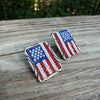 BEADED AMERICAN FLAG EARRINGS by HARRY LOWE JR – NAVAJO