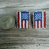 BEADED AMERICAN FLAG EARRINGS by HARRY LOWE JR – NAVAJO