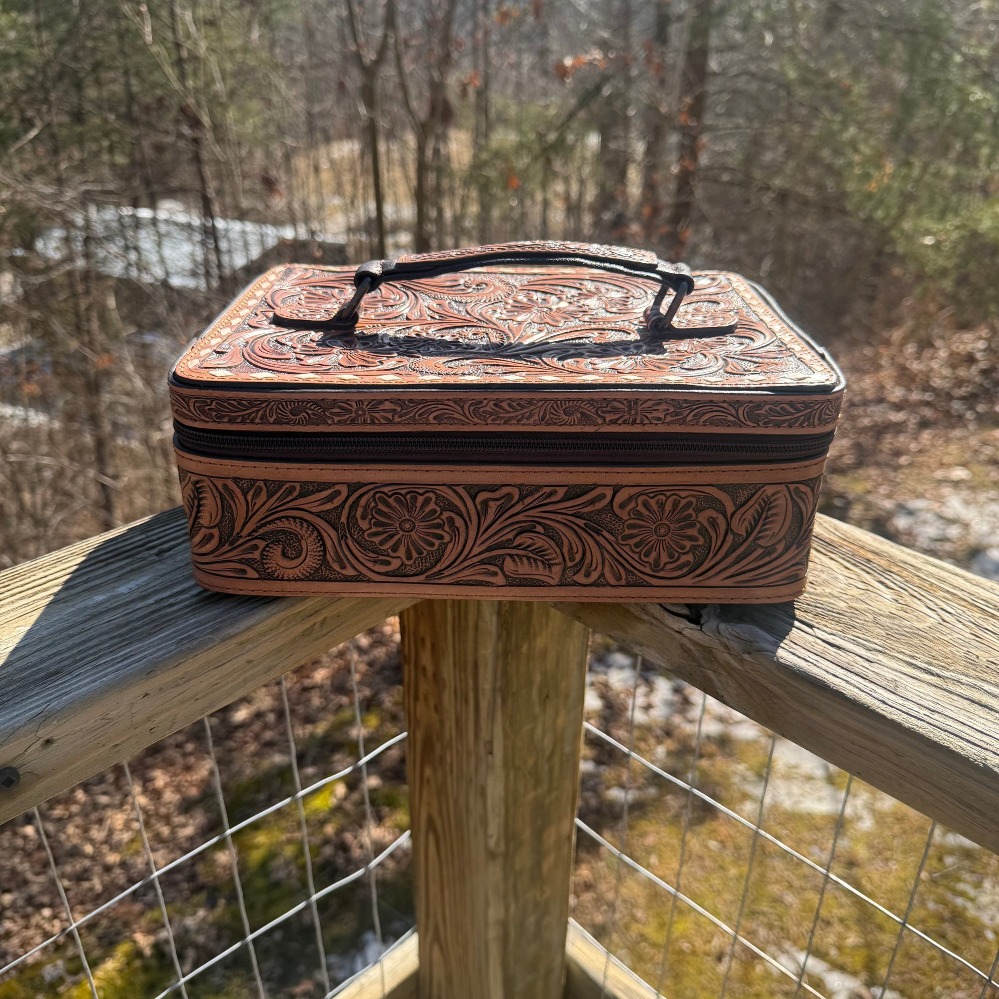 Blossom's Tooled Leather Double Wide Cuff Protector Box