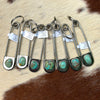 Navajo Handmade Kingman Turquoise Pin/Keychain - Dorothy Yazzie