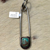 Navajo Handmade Kingman Turquoise Pin/Keychain - Dorothy Yazzie