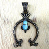 Navajo Handmade Golden Hills Turquoise Naja Pendant - Kevin Billah