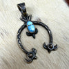 Navajo Handmade Golden Hills Turquoise Naja Pendant - Kevin Billah