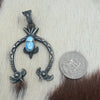 Navajo Handmade Golden Hills Turquoise Naja Pendant - Kevin Billah