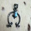 Navajo Handmade Golden Hills Turquoise Naja Pendant - Kevin Billah