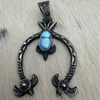 Navajo Handmade Golden Hills Turquoise Naja Pendant - Kevin Billah