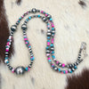 Cotton Candy & Sterling Pearl Statement Necklace-14mm 24"