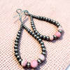 Large Pink Conch Teardrop Earrings- 3 1/4"