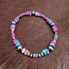Cotton Candy 4-7mm Sterling pearl Stretch Bracelet 7"