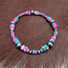 Cotton Candy 4-7mm Sterling pearl Stretch Bracelet 7"