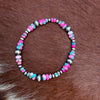 Cotton Candy 4-7mm Sterling pearl Stretch Bracelet 7"