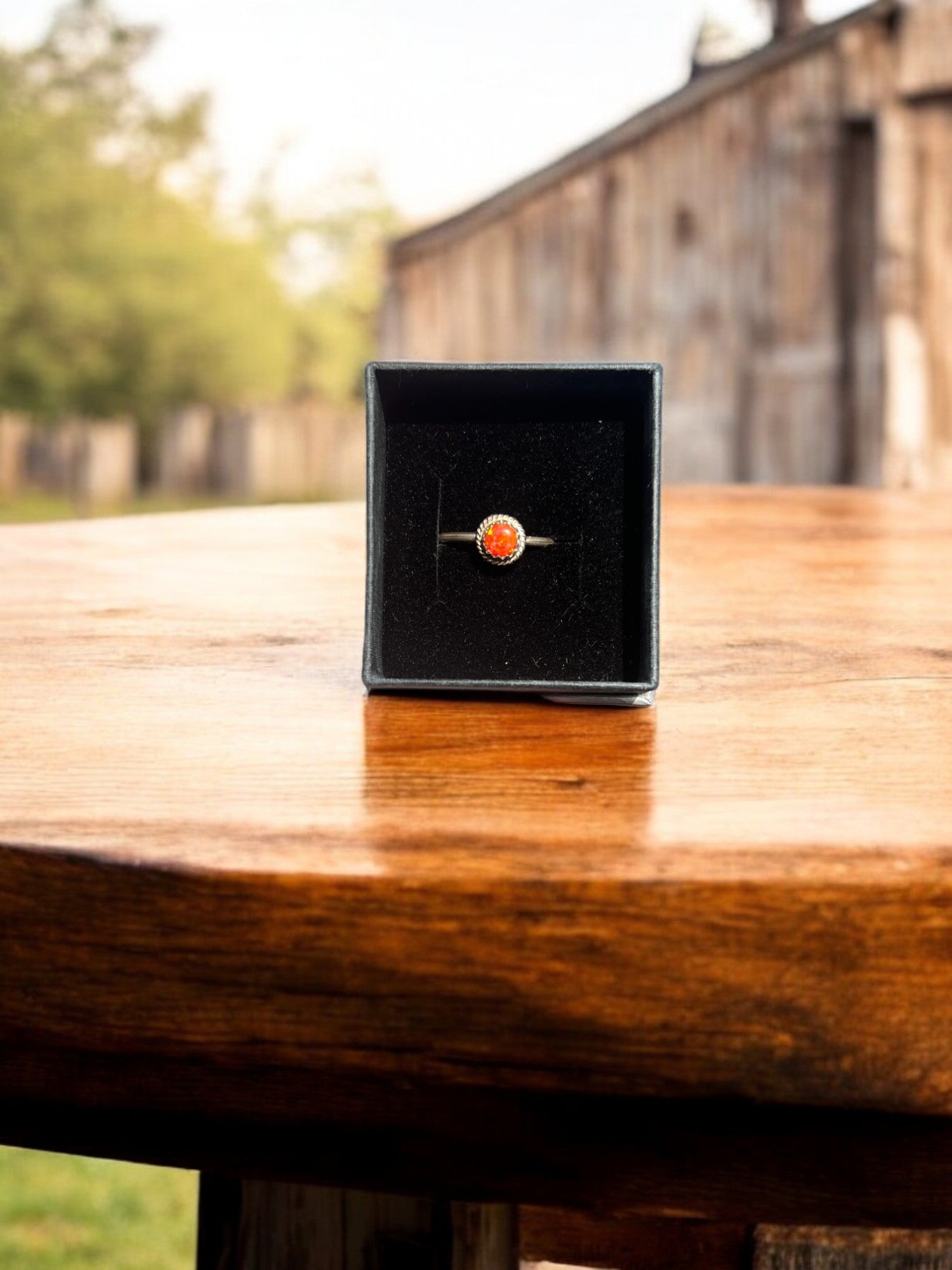 Drippy Stack Rings-Orange Fire Opal- Mary Ann Niha