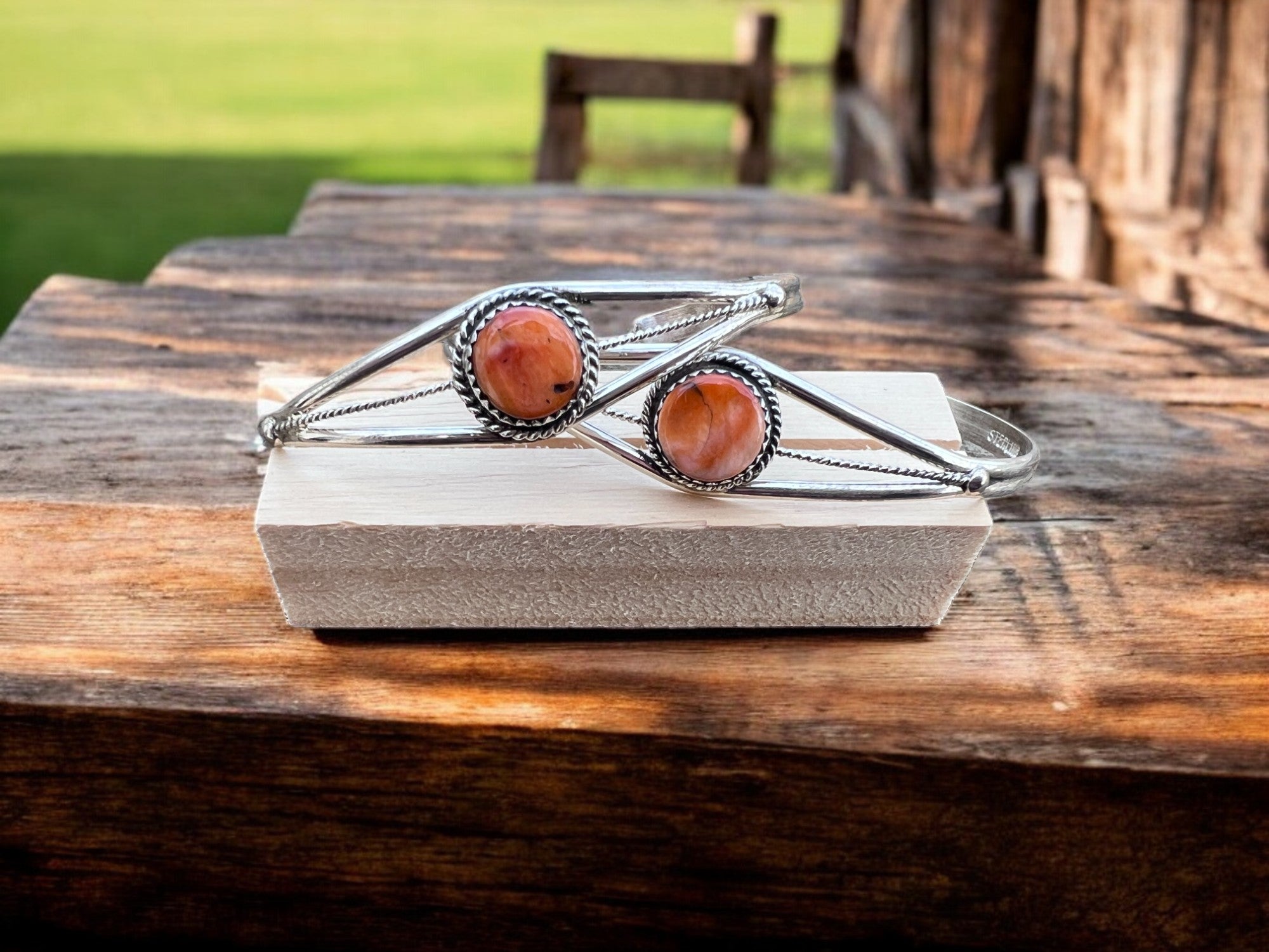 Stack Baby Stack- Spiny Oyster Cuff by Esther White