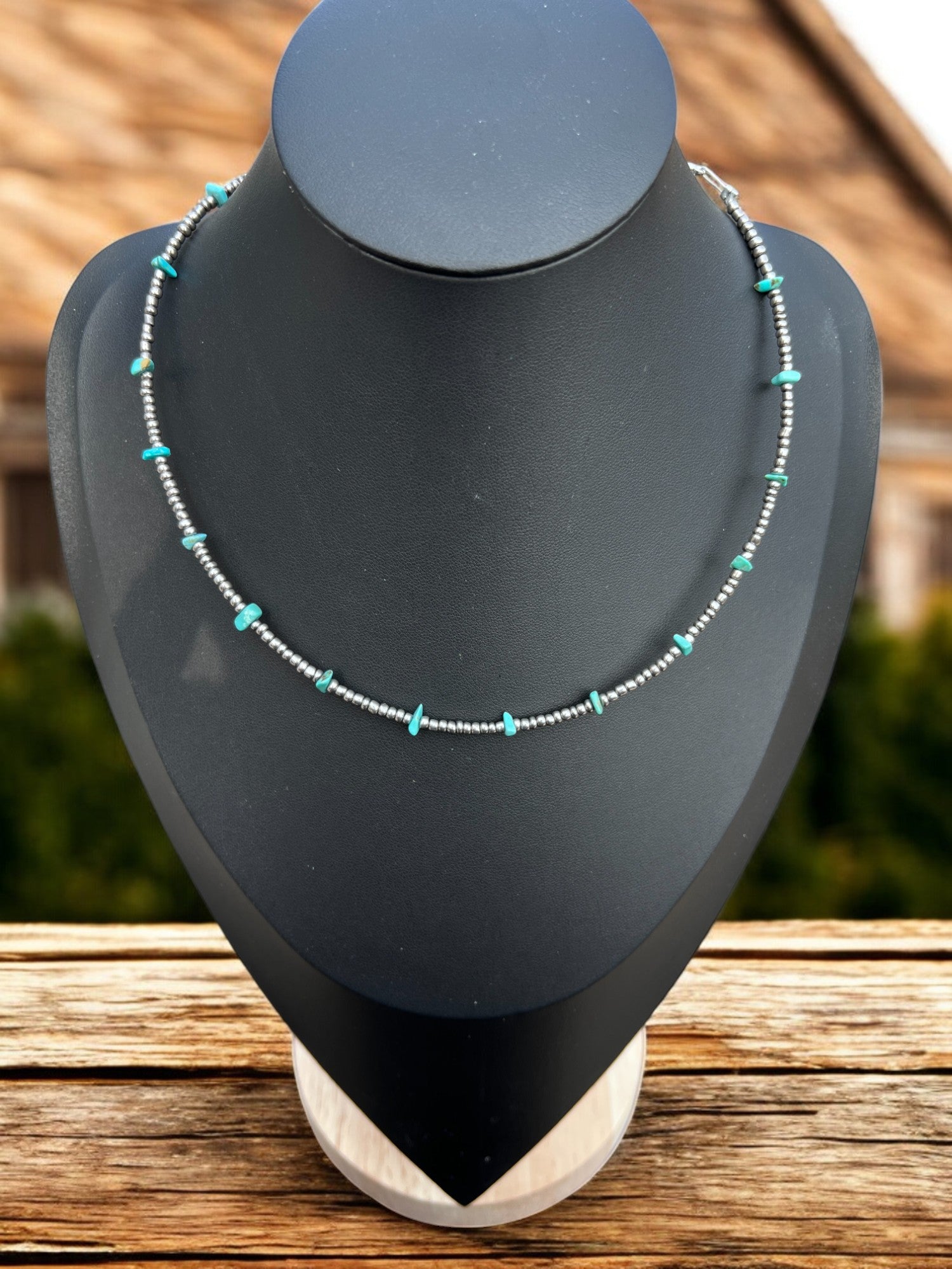 Turquoise & Seed Necklace