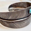 Spiny & Golden Hills Feather Cuff by Tonya Yazzie