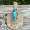 Turquoise & Topaz Statement Ring- 7.5 Running Bear