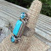 Turquoise & Topaz Statement Ring- 7.5 Running Bear