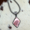 Vintage Rhodochrosite Statement Pendant- Loren Thomas Begay