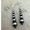 Hand Finished Sterling Pearl Dangle Earrings- 3-8mm Graduated Native Hand Strung and Finished