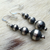 Hand Finished Sterling Pearl Dangle Earrings- 3-8mm Staggered Native Hand Strung and Finished